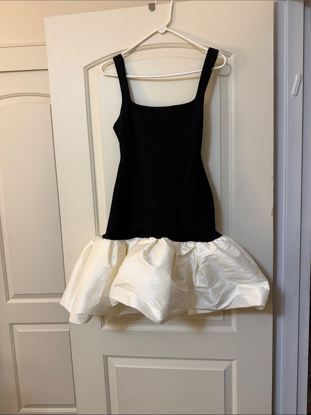 Black & White Bubble Hem Party Dress